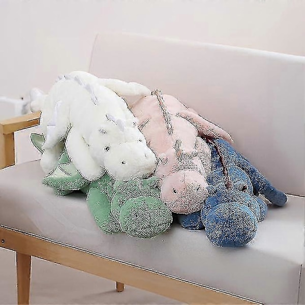Söt Plyschdrake, Tyngd Dinosaurieleksak Barn Vuxen Gåva Eller Dekoration LGL white 70cm