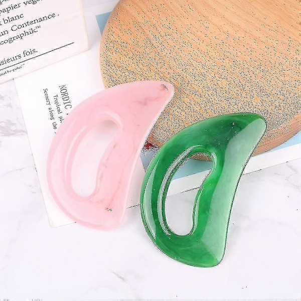Stor Gua Sha Massasjeverktøy Lymfedrenasje Massasjeapparat Muskel Skraping Håndtak LGL Pink
