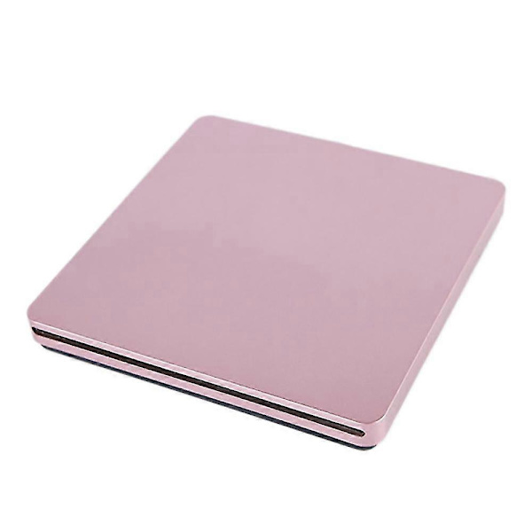 Extern DVD-enhet USB 2.0 Portabel CD DVD +/-RW-enhet DVD-brännare för Laptop Pro Air Windows 7/8/10 Rosa (LGL)