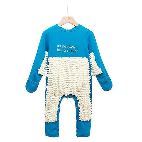 Baby Mopping Overall Kläder Långärmad Krypande Kläder Toddler Jumpsuit Overall Bomull Spädbarn Rengöringsdräkt Unisex Romper LGL 9M H
