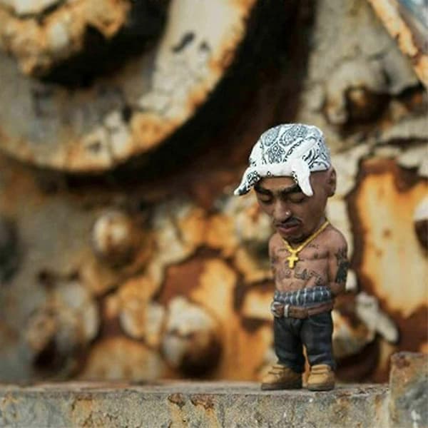 Statue Legend Mindeskulptur Skrivebordsdekorationer (LGL) Tupac White
