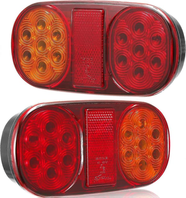 12V LED Tilhengerlys, 2 stk. Vanntett LED Tilhenger Baklys (LGL)