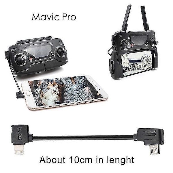 Startrc 10cm Lightning Till Micro Usb Konverteringskontakt Datakabel För Dji Mavic Mini / Air, Shark Fjärrkontroll (LGL)