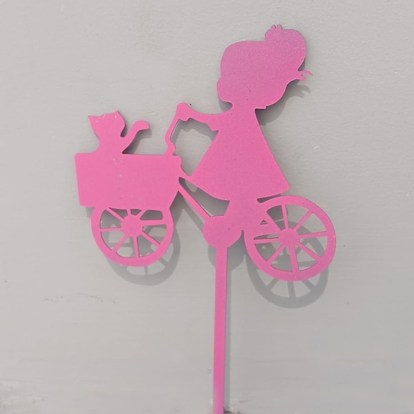 4 stk. Cykel Silhouette Statue Havetilbehør til Dukkehus Altan Gul (LGL)