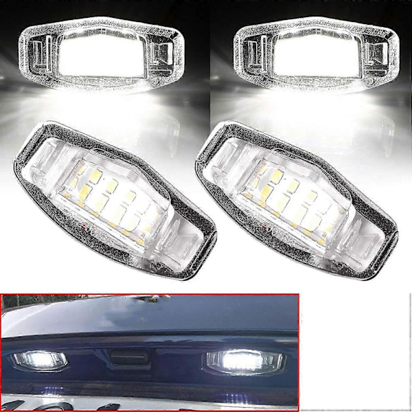 1 par hvide LED nummerpladelygter til Accord 34100S84A01 34100S0A013 Biltilbehør (LGL)