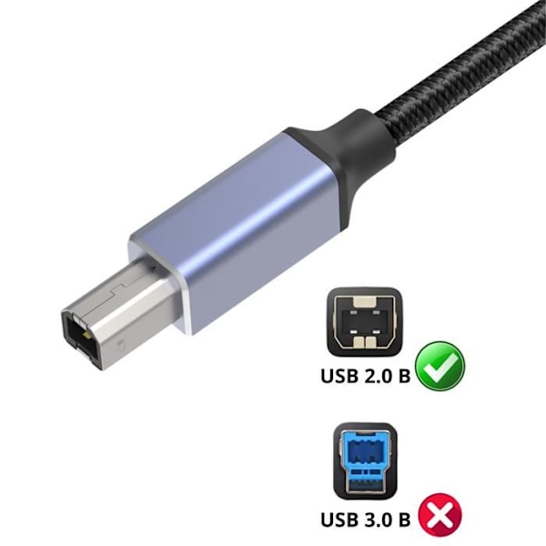 USB-C-tulostinkaapeli - Yleismallinen - 1 m - Yhteensopiva Canon HP Dell Epson - USB 2.0 B - Musta (LGL)
