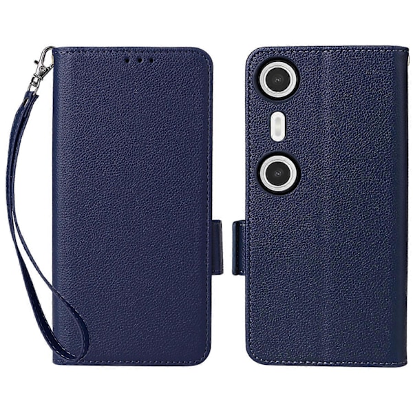 For XREAL Beam Pro Etui Litchi Tekstur PU Læder Wallet Flip Telefon Cover LGL Dark Blue