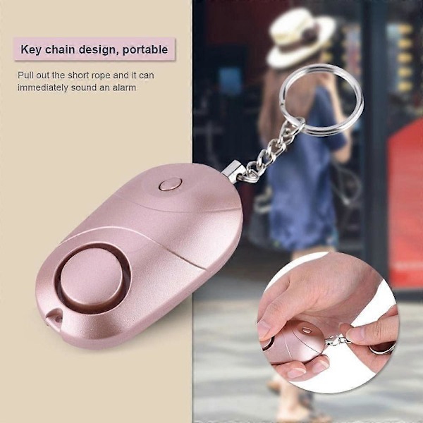 Mini Personligt Larm, 130db Högljudd Polisgodkänd Säkerhetssiren Nyckelring med Ficklampa, Armbandslarm för Flickor, Barn, Kvinnor, Äldre, Barn (LGL)