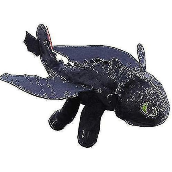 2 stk. / sæt Sådan træner du din drage 3 Tandløs Light Night Fury blødt legetøj 27 cm A