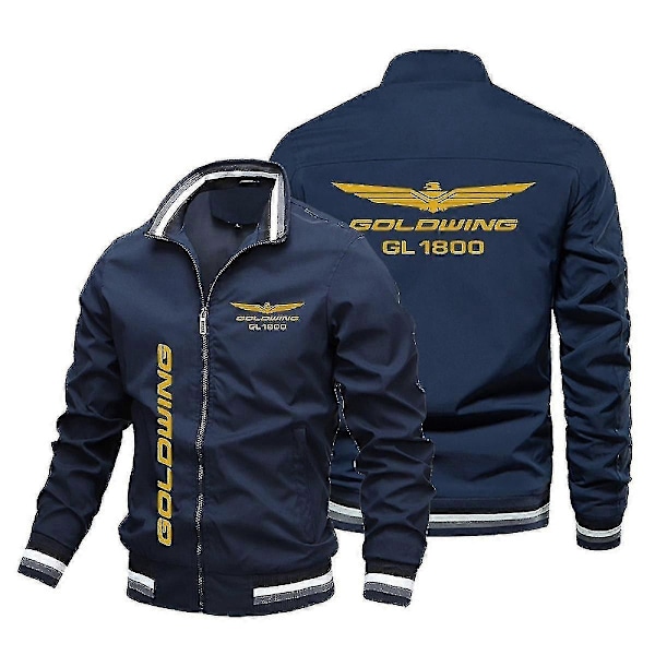 Herrejakker Vindjakker Herre 2021 Ny Honda Gold Wing Printede Jakker Herre Dame Vindjakker Mode Udendørs Motorcykel Bas LGL 4XL Navy Blue