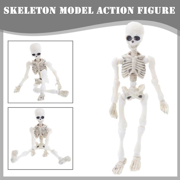 9CM Halloween Movable Skeleton Human Model Skull FullBody Mini Figure Scary Toy[GL]