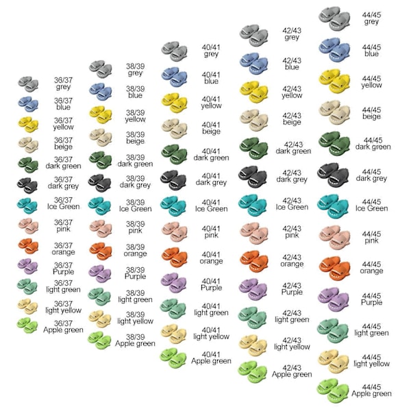 Naisten Miesten Hai-Tossut Hai-Pilvitossut Pilvi-Hai-Sandaalit Söpöt Hai-Tossut, 100% Uudenveroiset LGL Ice Green 36-37