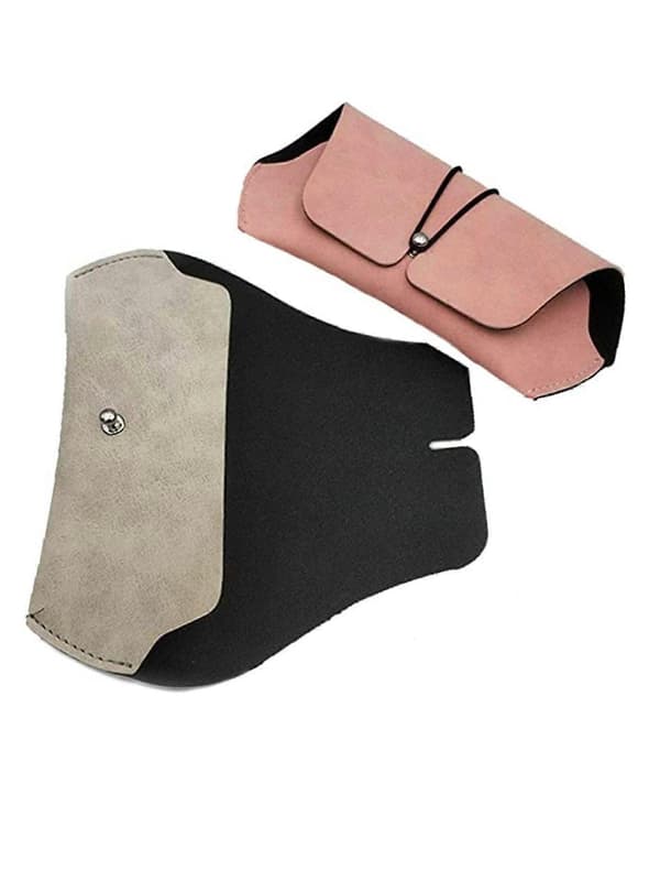 Pack PU Läder Glasögonfodral, Portabel Solglasögonväska för Kvinnor Män (LGL)