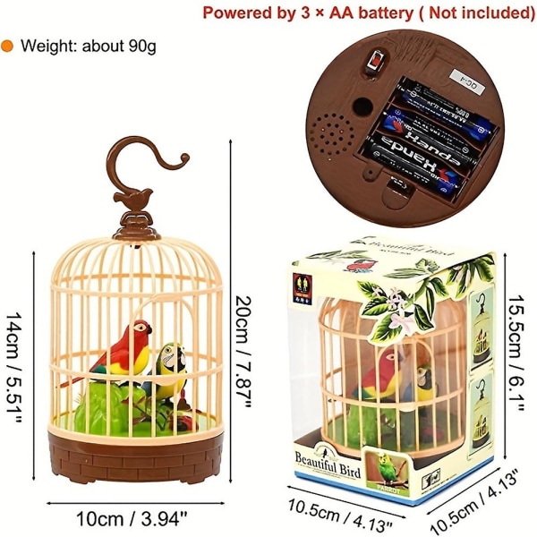 Talende papegøje Elektrisk stemmestyring Simulering Papegøjebelysning Bevægende fugle med bur Forælder-barn interaktion Legetøj Børn Babygave