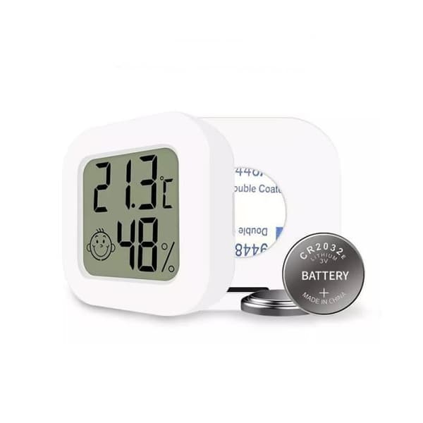 Inomhustermometer Hygrometer - Mini - Vit - 2-pack - LCD-skärm - Trådlös (FMY) White