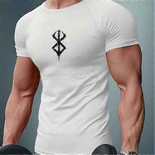 Anime Miesten Paita Fitness Urheilu Juoksu Tiukka Kuntosali T-paidat Urheilullinen Kuiva Toppi Tee- LGL black XXL