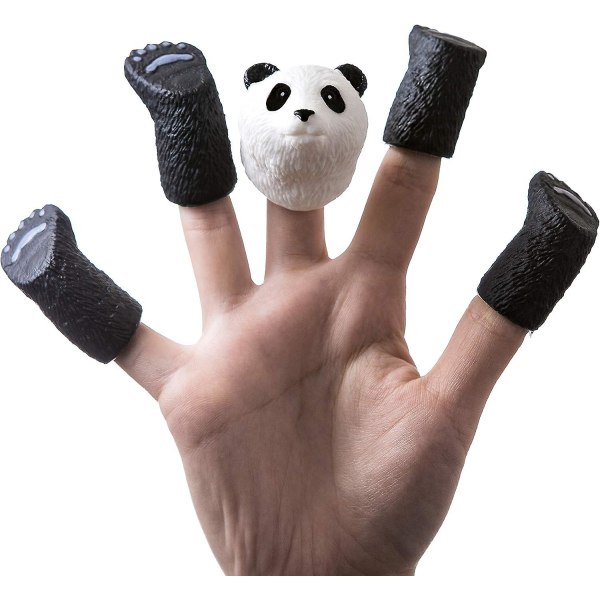 Panda fingerdukke sett, dyr dukketeater rekvisitter, nyhet leker rare ting gaver[GL]