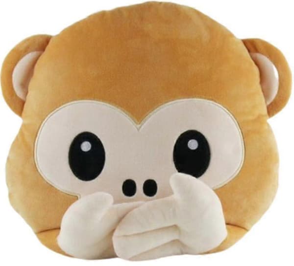 Emoji Apleksdjur Monkey Plyschleksaker Kudde Monkey Täcker Munnen Julklapp (LGL)