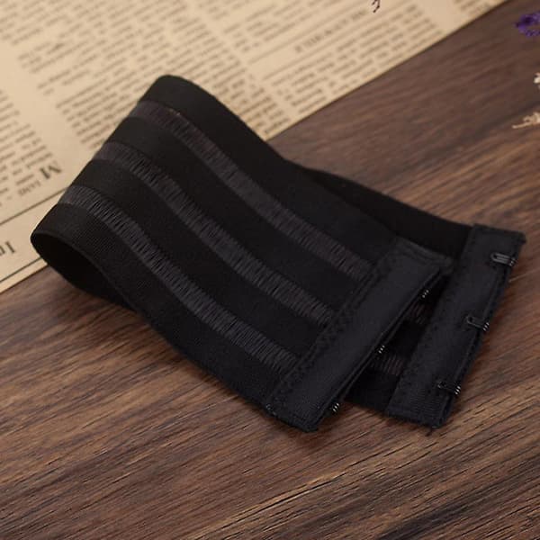 BH-forlenger for kvinner, 1 rad, 3 kroker, elastisk, uthulet ryggspenne for undertøy (LGL) Black