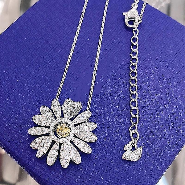 Evighedsblomst smykke kollektion til kvinder, gule krystaller, klare krystaller LGL