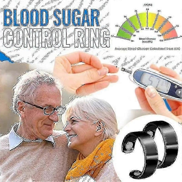 Diabetisk Blodsukkerkontrol Ring Blodsukkermåler Diabetes Monitor Sund Blodsukkermåler Sølv LGL