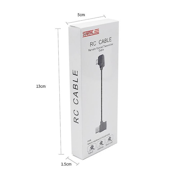Startrc 10cm USB-C / Type-C til Micro USB konverteringskontakt datakabel for DJI Mavic Mini / Air, Shark fjernkontroll [GGL]
