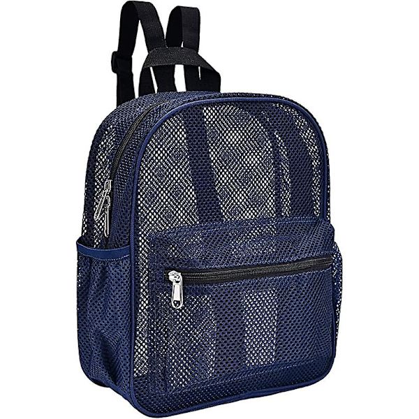 Mini mesh-ryggsekk, klar mesh-ryggsekk for pendling, svømming, reise, strand, utendørssport blå