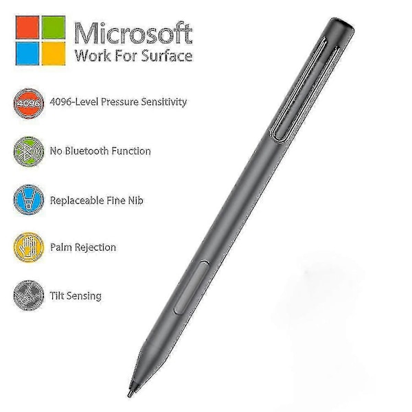 Penn for Microsoft Surface, Kompatibel med Surface 3, Surface Go, Surface Pro 3, Surface Pro 4, Surface Pro 5, Surface Pro (2017), Surface P  LGL black