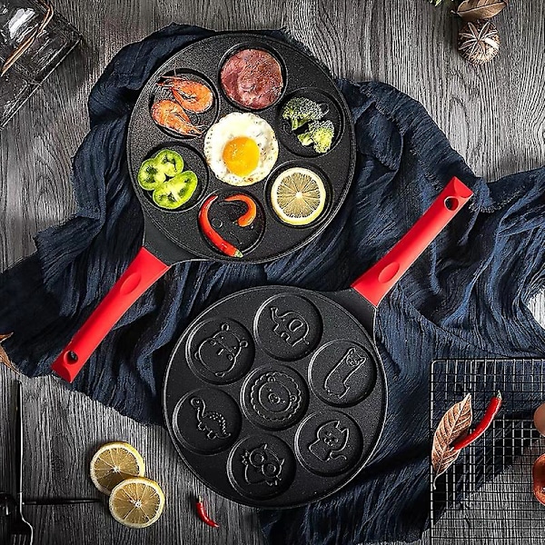 Pannkakspannor med djurmotiv 7 Unika Söta Djurformar Non-Stick Bakformar (Blå) (santanxing) LGL black