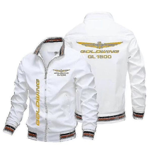 Jakker for menn Vindjakker Menns 2021 Ny Honda Gold Wing Trykte Jakker Menns Dame Vindjakker Mote Utendørs Motorsykkel Bas LGL 4XL Ivory