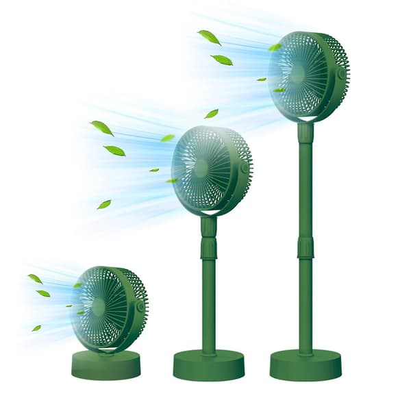 Bærbar Sokkelventilator - Sammenklappelig Stående Ventilator (LGL) Green