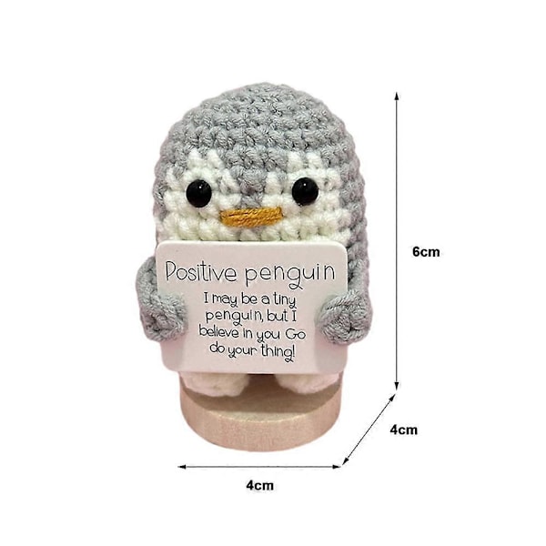 Hauska Positiivinen Neulottu Pingviini Lelu Pieni Nukke Kodin Koristeet Emotionaalinen Tuki Luovat Lahjat LGL Grey