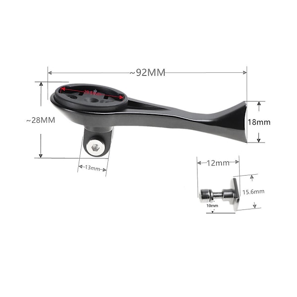 For Sl7 Stem Mount Holder Cykelcomputer Kamera Cykelstam Forlængelsessupport Holder [GGL] Black