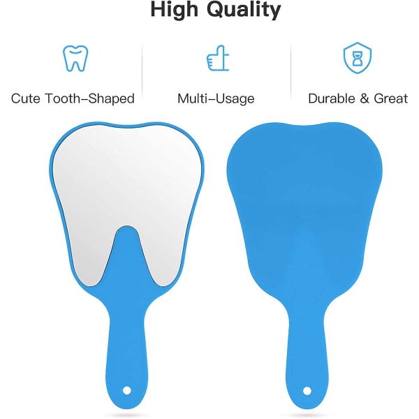 Kätevä pieni käsipeili kahvalla, sininen, hammasmallinen lasten meikkipeili - helppokäyttöinen ja kevyt_SSDLV [LGL]