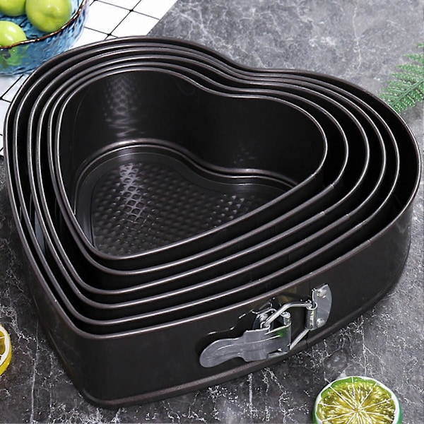Hjärtformad Springform Bakform Livsmedelsgodkänd BPA-fri Värmebeständig Återanvändbar Mikrovågssäker Non-Stick Cheesecake Form LGL 22cm