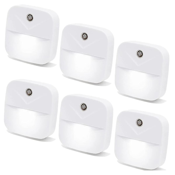 6-pack LED nattlampa med kontakt, smarta nattlampor med skymningsfunktion, EU-kontakt (LGL)