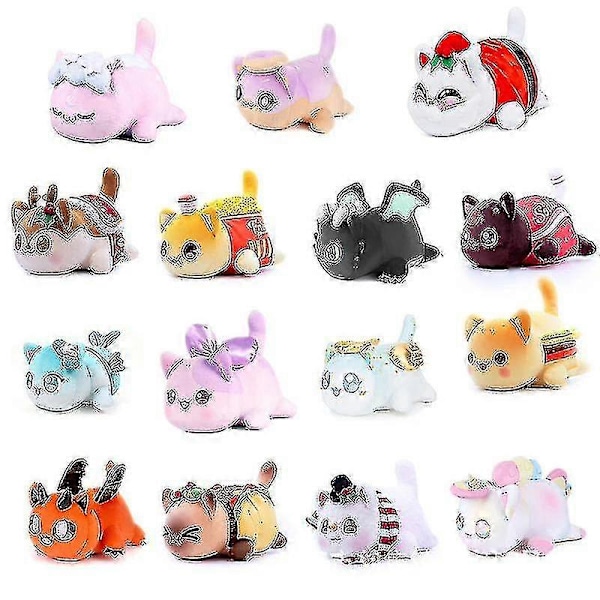 Aphmau Meow Meows Plysch Aphmau Plyschleksak Docka Gåva 25cm GuanGuan LGL cat with bow