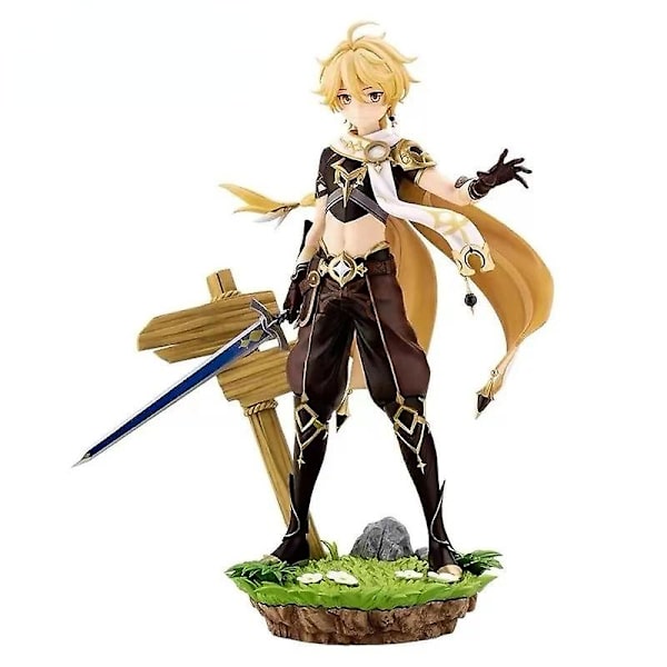 Genshin Impact Lumine Aether Anime Figur Figur Actionfigur 27cm PVC Staty Leksak Samlarobjekt Modell Dekoration Julgåva 21cm Lumine no box