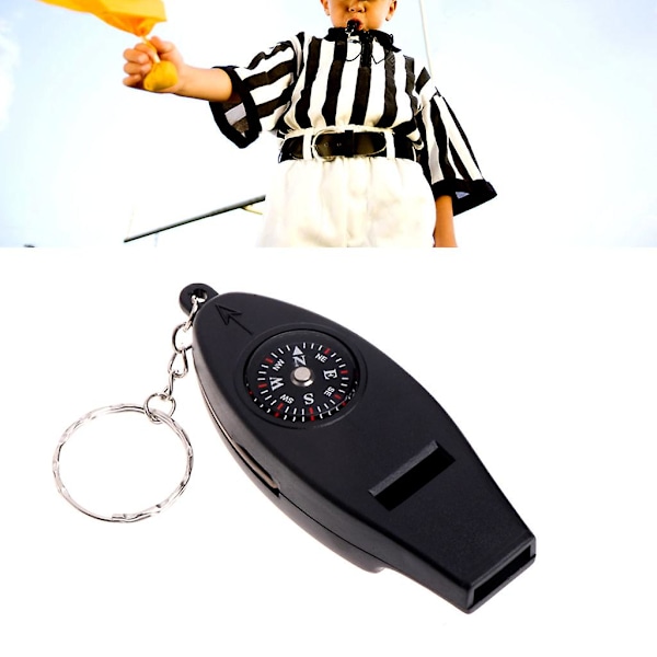 Termometer Nødreise Vandring Camping Overlevelse Fløyte Kompass Forstørrelsesglass LGL Black
