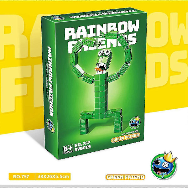 Rainbow Friends Byggeklodser Legetøj Rainbow Friends Figurer Byggeklodser Legetøj til Børn i Alderen 7-14 LGL Green