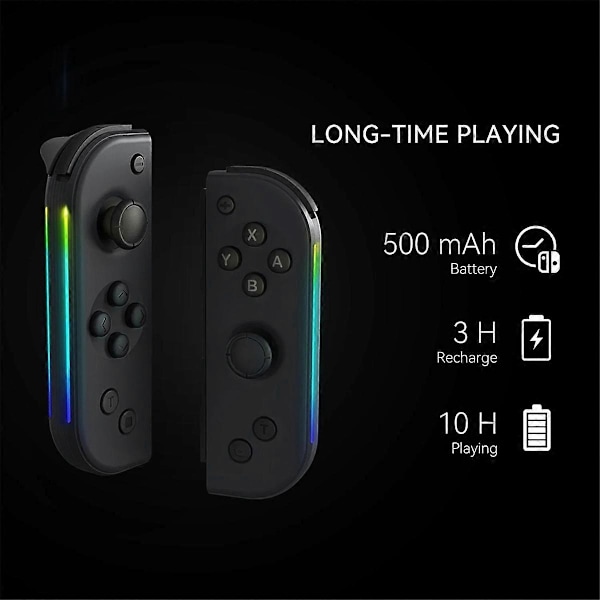 Ny Gamepad for Switch JOYCON Joystick Ett-knapps Vekking Bluetooth NS Somatosensorisk Vibrasjon Belysning LGL Black