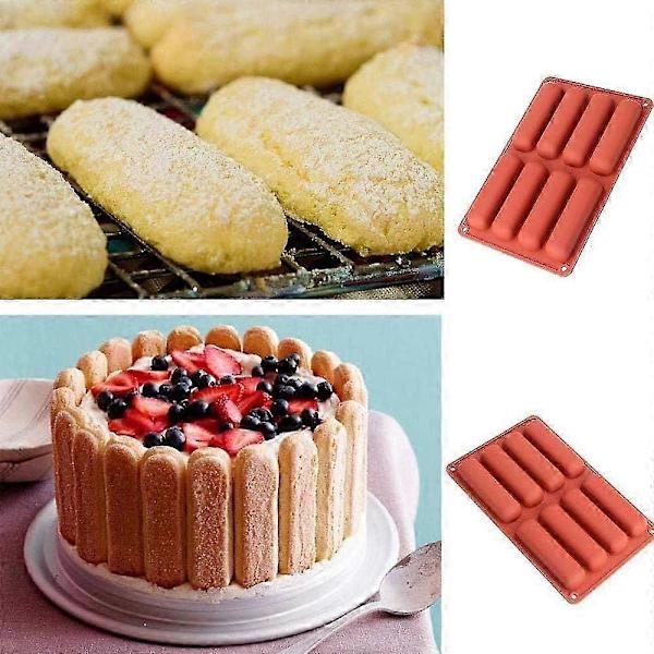 2 Stykker Rektangulær Silikonform, Kakeform, Rektangulær Silikonkjeksform, for Brød, Kake, Sjokoladeplate, Granola Bar, Kjeks (LGL)