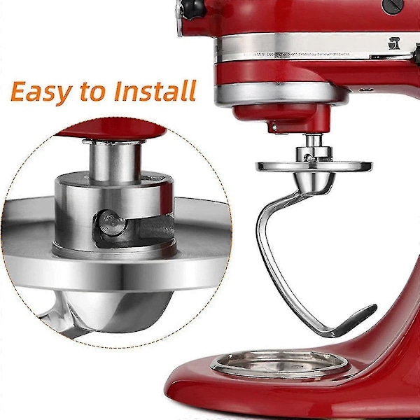 Degkrok i rostfritt stål för KitchenAid 4,5-5 Quart Tilt Head Stand Mixer, Ersättningsdelar Brödkrokar {LGL} Silver