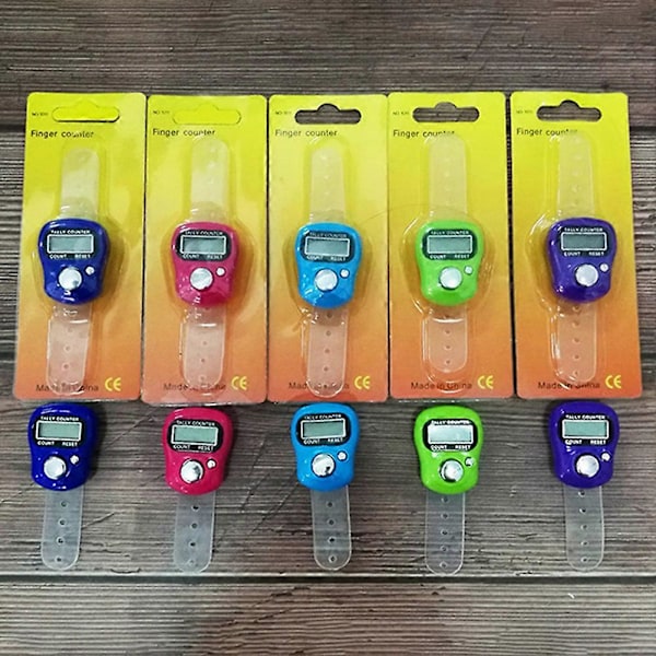 Liten mini räknare LED räknare fingerring räknare nyckelräknare LGL Azure Blue