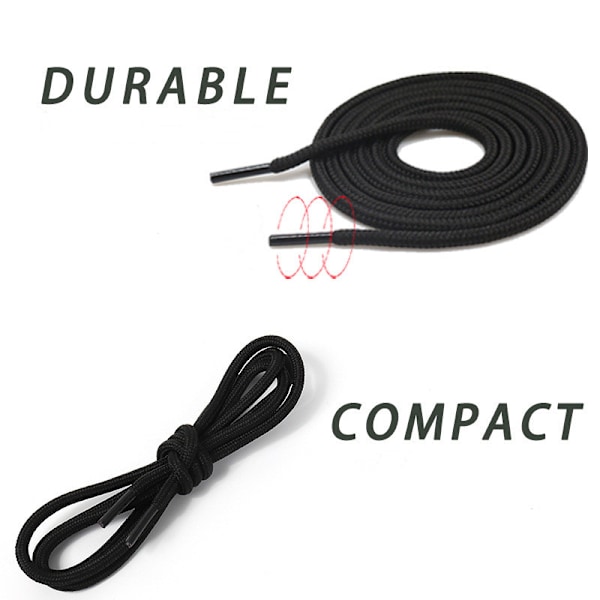 Pyöreät kengännauhat 5 paria musta (LGL) Svart 4 mm/1.5 m