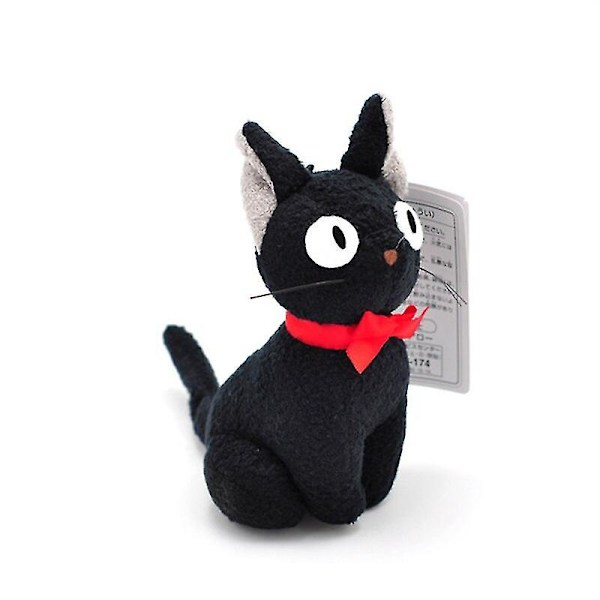 Studio Ghibli Hayao Miyazaki Kiki's Delivery Service Svart Jiji Plyschleksak Söt Mini Svart Katt Kiki Plyschleksak Nyckelring Hänge 15CM