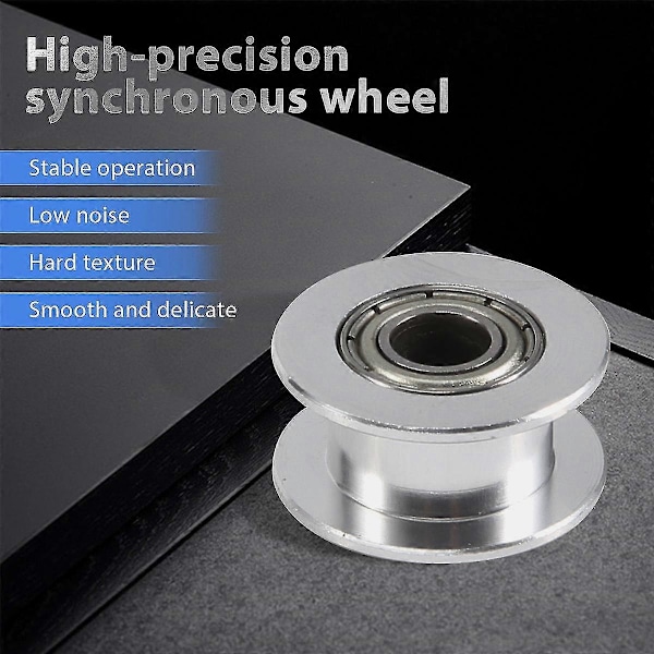 GT2 20 Tandlöst Hål 5mm Aluminium Kamrem Rulle För 3D-skrivare 6mm Bredd Kamrem (p LGL Silver