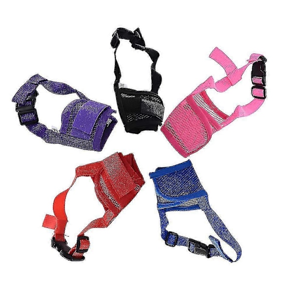 1x Justerbar Hundemaske Bjeff Bitt Mesh Munnkurv Stell Stoppe Tygging Hfmqv -Sy LGL Red L mouth circumference 18-24cm