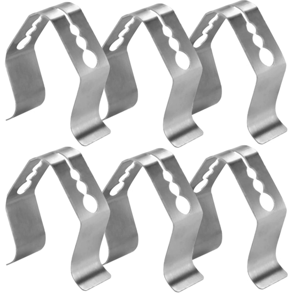 6pcs/pack Three-hole Barbecue Probe Clip Stainless Steel Grill Clip Thermometer Probe Clip Holder [LGL]
