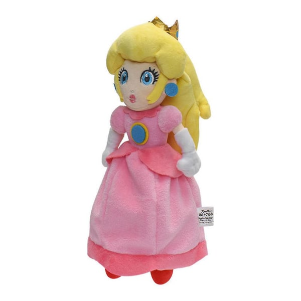 Princess Peach Plys Legetøj Med Røde Sko, Pink Nederdel, Gult Hår Og Krone Fyldt Dukke Samling Dekorationer